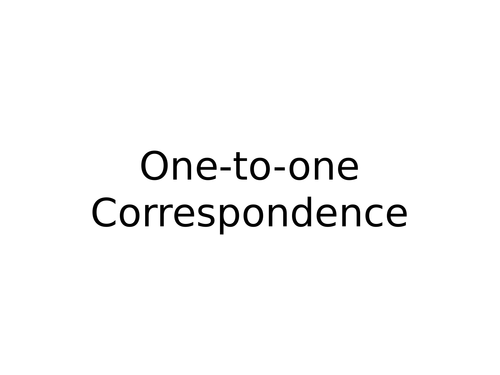 Year 1 - One to one correspondence PPT