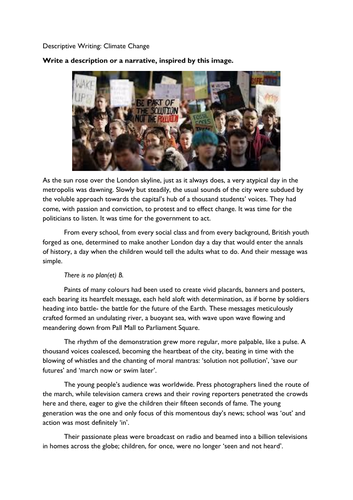 Descriptive Writing: Climate Change Protest (Exemplar)