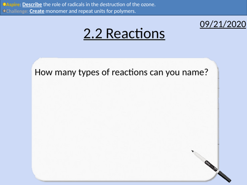 OCR Applied Science: 2.2 Reactions