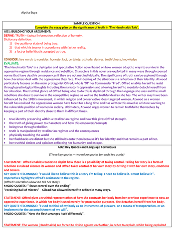 Analysis of truth in The Handmaids Tale