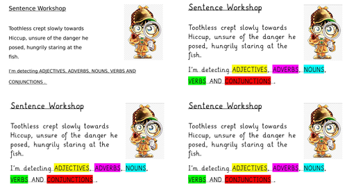 Sentence Workshop Grammar Cards