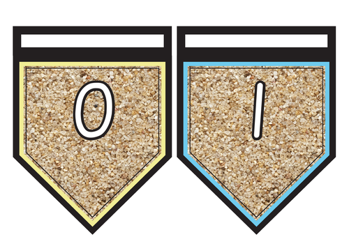 Number Line Bunting 0-20 on Sand Background