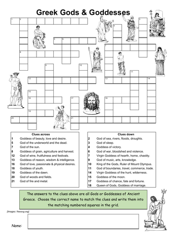 GREEK GODS PUZZLE