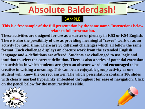 Sample Absolute Balderdash