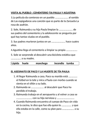 Resumen de Volver - Exercises