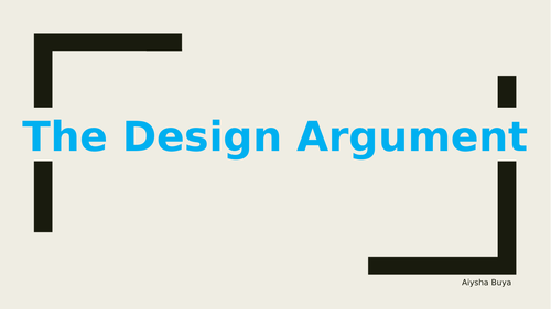 Design Argument overview