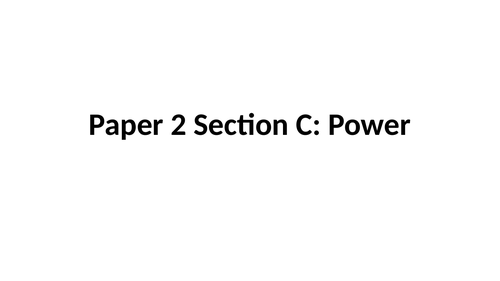 GCSE Sociology: Power
