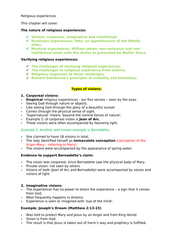 Religious Experiences