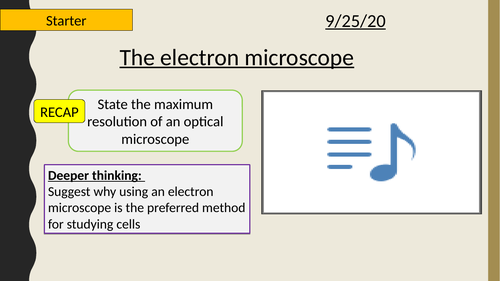 AQA A-Level New specification-The Electron Microscope-Section 2-Cells 3.2 (AQA spec 3.2.1.3)