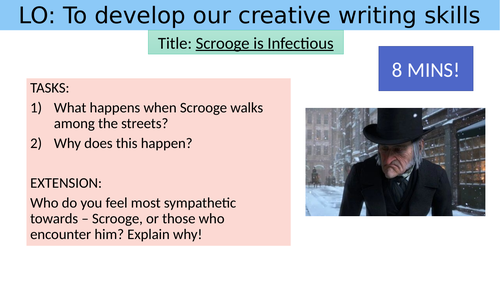 a christmas carol creative writing tes