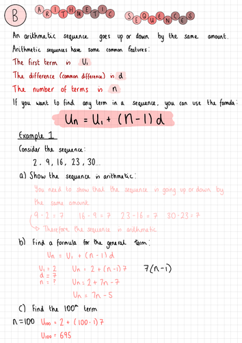 IB A&I Sequences & Series Notes (Applications and Interpretations SL)