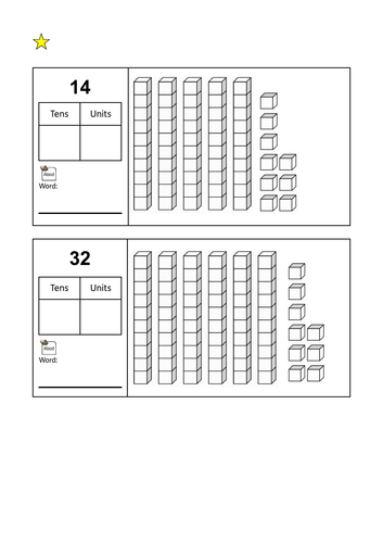 Place Value/Representing Numbers Worksheet - Base 10