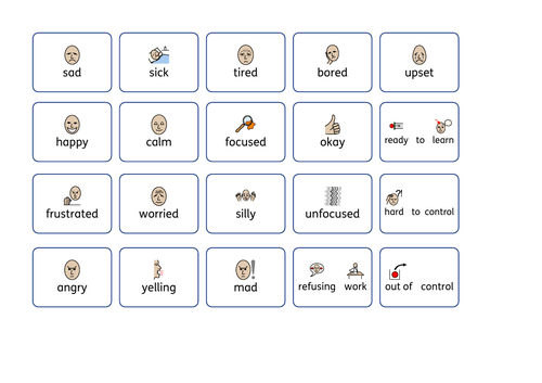 Zones of Regulation Match and Identify Tasks (Widgit)