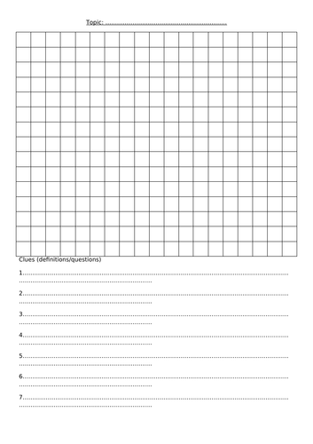 Blank KS3 Science Revision Wordsearch/Crossword