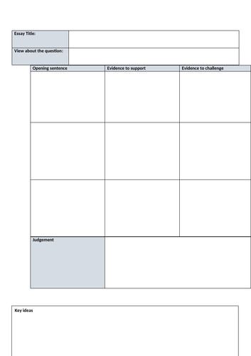 Essay Planning Structure