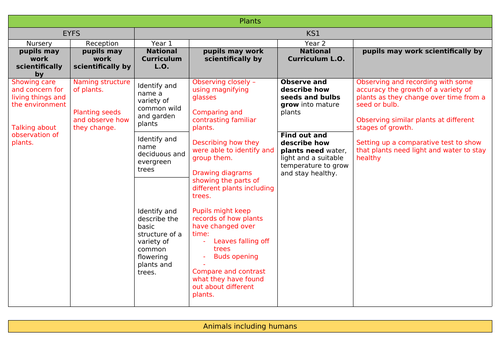 Science progression/curriculum mapping