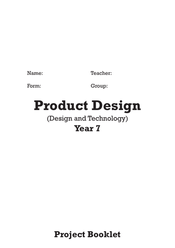 Design & Technology Booklets - Year 7 & 8 (2021/2022) - Booklets Only