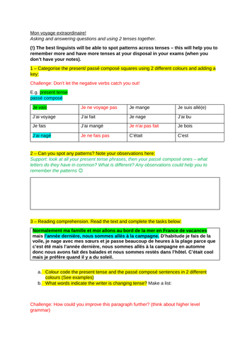 Dynamo 2 Module 1 - Vive les vacances - vert + rouge - ALL UNITS -HW/ remote learning/ worksheets