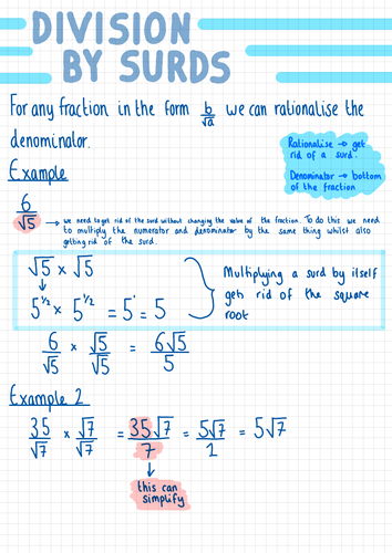 IB A&I Surds & Exponents Notes (Applications and Interpretations SL)