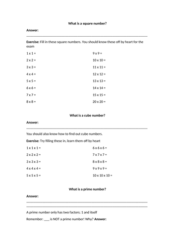 Numbers - basics for 11+