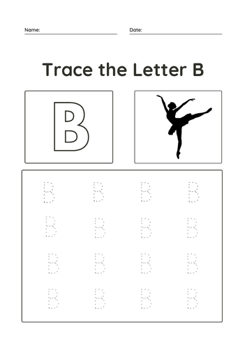 Trace Letter B
