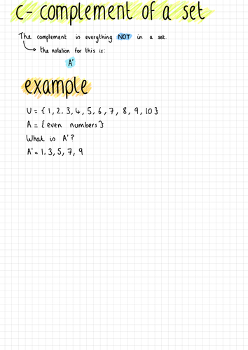IB A&I Sets and Venn Diagrams Notes (Applications and Interpretations SL)