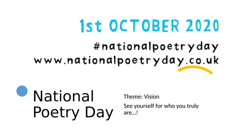 National Poetry Day 2020 activity (can also be used as generic poetry activity!)