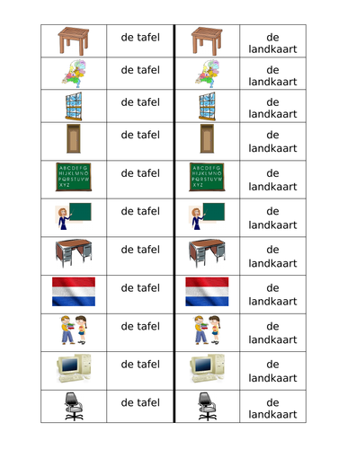Schoollokaal (Classroom in Dutch) Dominoes