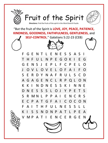 FRUIT OF THE SPIRIT WORD SEARCH PUZZLE
