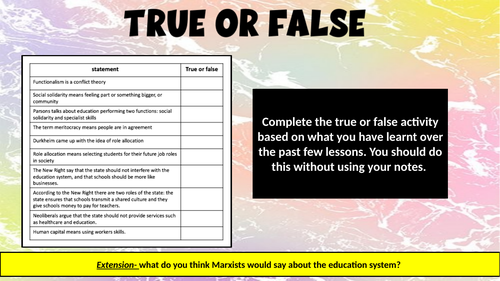 A-Level sociology- The Marxist View of education.