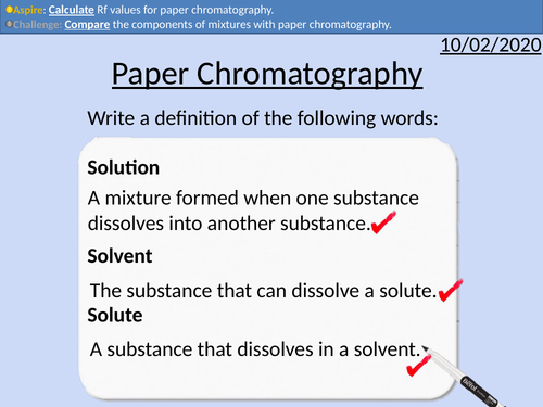 GCSE Chemistry: Paper Chromatography & Rf Values