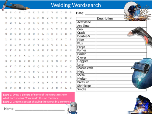2 x Welding Wordsearch Puzzle Sheet Keywords Settler Starter Cover ...