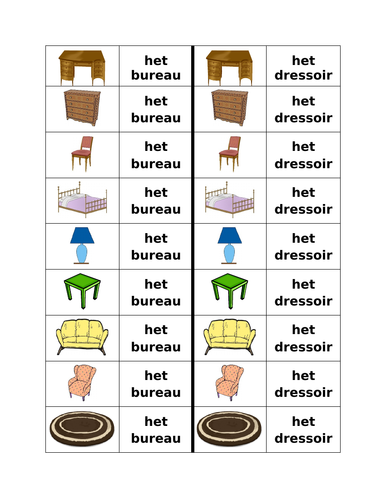 Meubilair (Furniture in Dutch) Dominoes