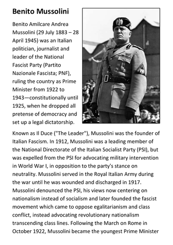 Mussolini Handout