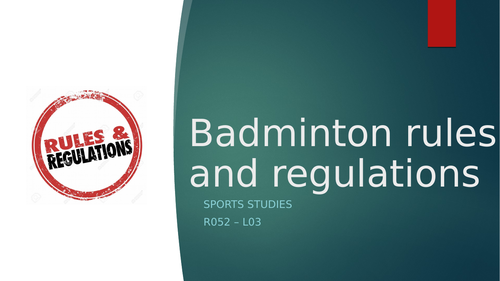 Badminton rules and regulation