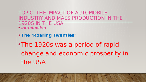 The Car industry, Henry Ford,  in the 1920s USA. How did it  increase prosperity?