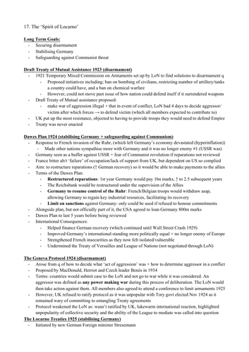 AQA Hist Section 5 1923-1935: International Relations