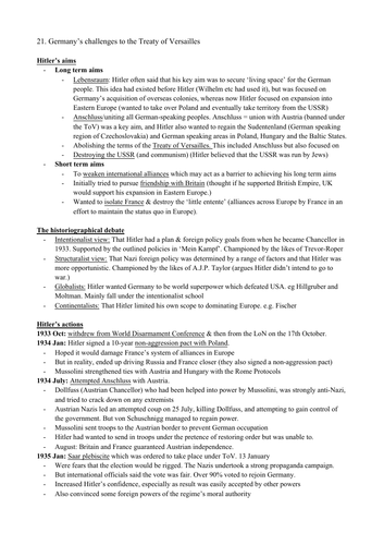 AQA Hist Section 6 1935-1941: International Relations