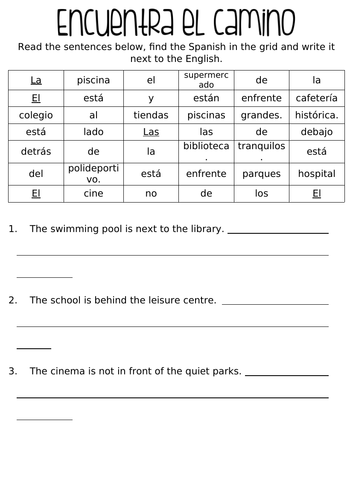 Prepositions & places in town - Pathfinder