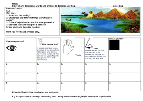 Setting description- Egyptian Cinderella-River Nile