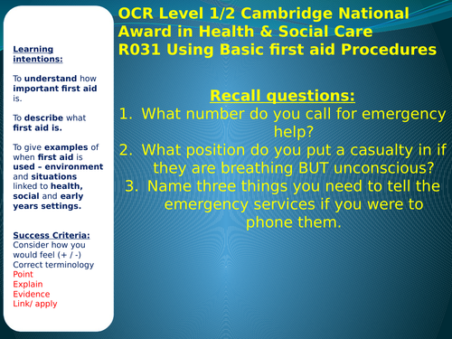 Health & Social OCR Cambridge Nationals COMPLETE R031 UNIT Lesson Resources