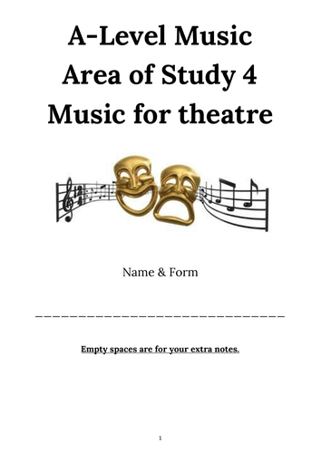 Musical Theatre Booklet AoS 4 AQA A level