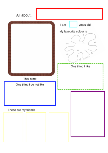 All About Me - getting to know you activity EYFS