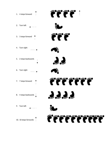 instructions for position and direction