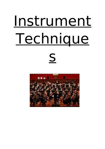 Instrument Techniques