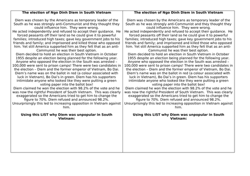 AQA 8145 - Why was there a Civil War in South Vietnam? (Conflict in Asia)