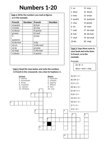 numbers 1 20 worksheet teaching resources