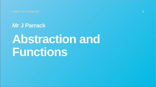 Abstraction and Functions