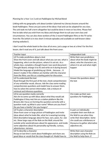 Planning and resources for Paddington