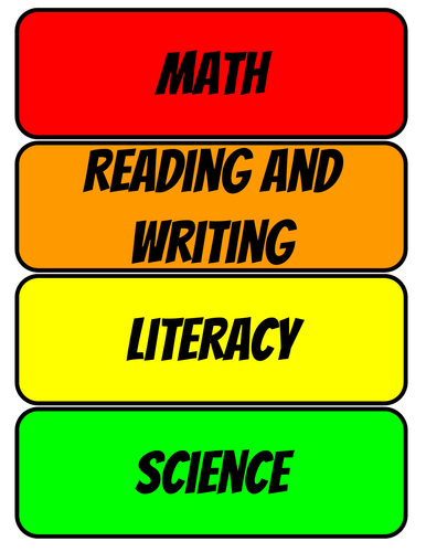 Classroom timetable cards (basic version)